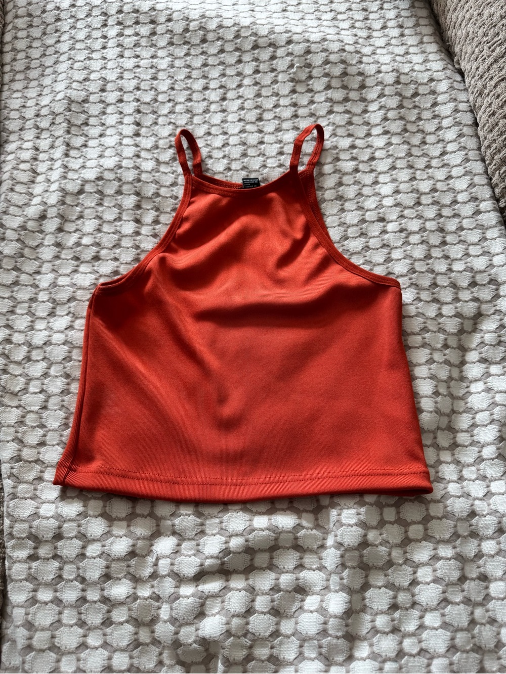 Forever 21 Orange-Red High Neck Tank Top